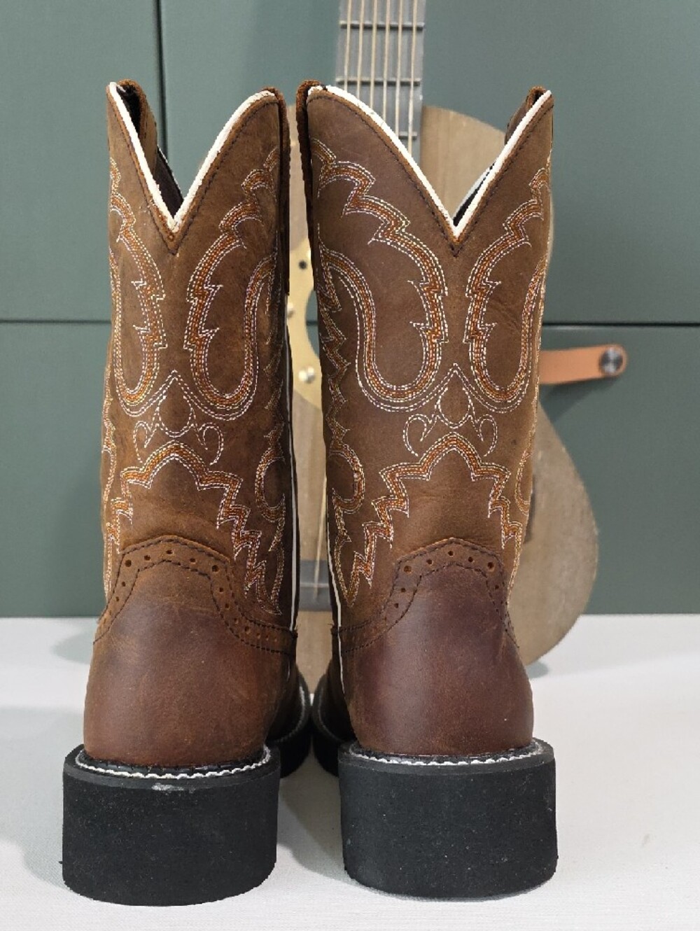 777. Justin Gypsy Inji Aged Bark Brown Leather Cowboy Western Boots 8.5B - Picture 4 of 7